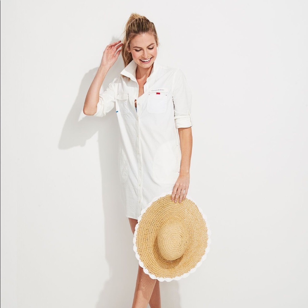 vineyard vines white harbor shirt cover up